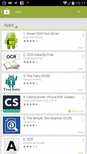 Že hiter pogled na Googlovo tržnico Play pokaže, da je programov, ki »znajo« OCR, res veliko.